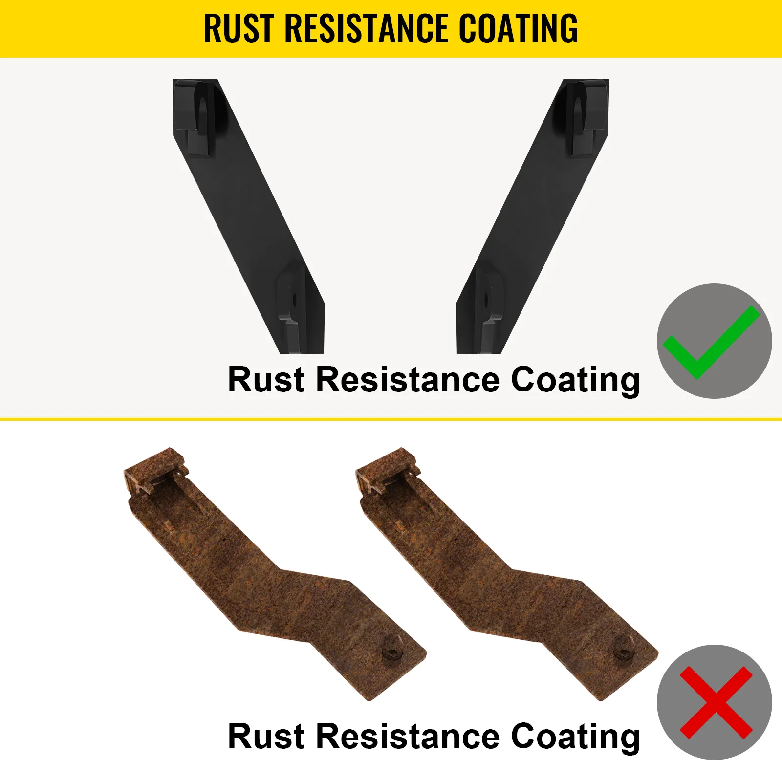 Soportes de montaje para tractores VEVOR: comparación de revestimiento resistente a la oxidación.