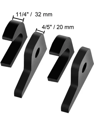VEVOR loader bucket forks for john deere with 32 mm and 20 mm thickness adapters.