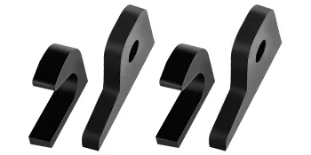 black VEVOR loader bucket forks for john deere against white background.