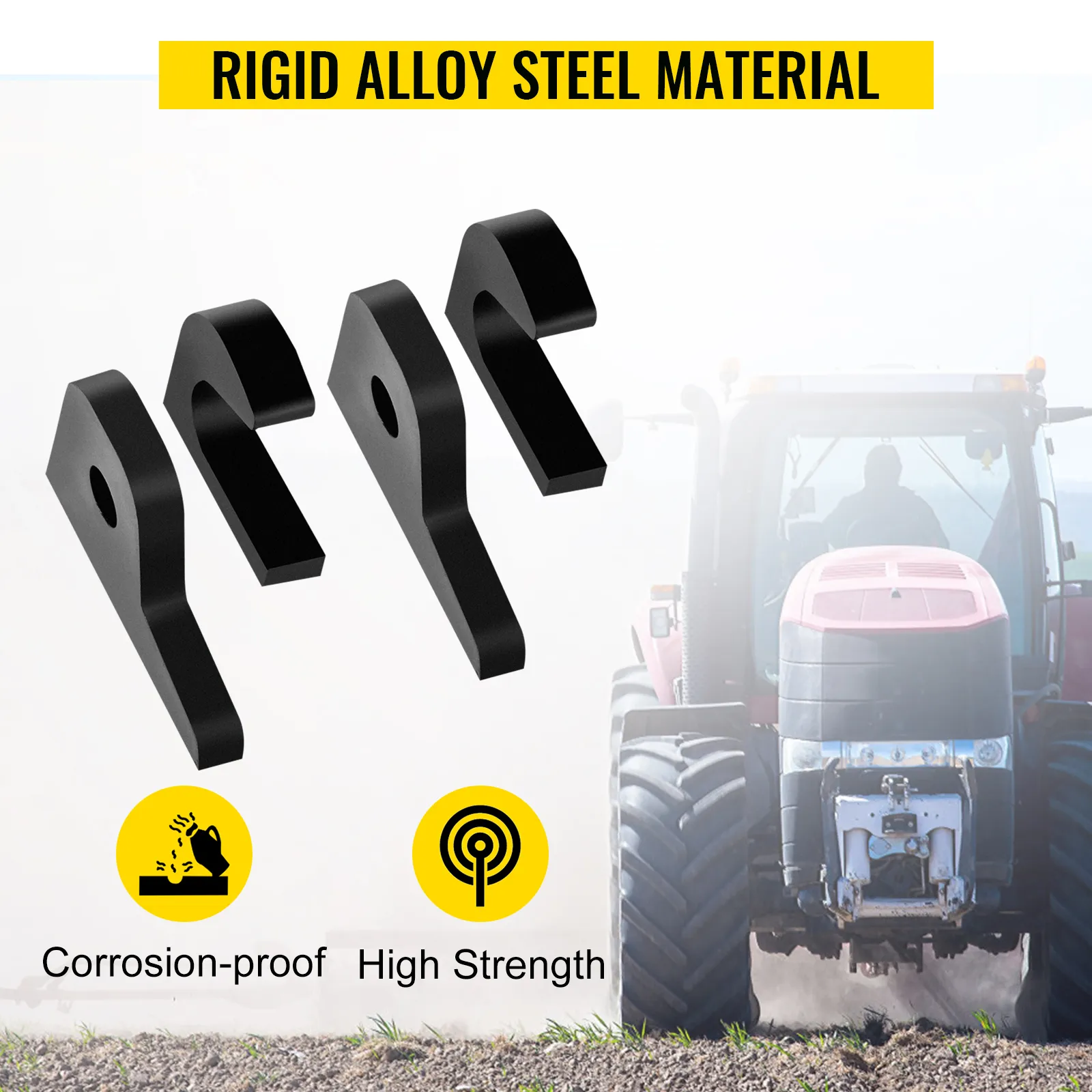 VEVOR loader bucket forks for john deere, rigid alloy steel, corrosion-proof, high strength.