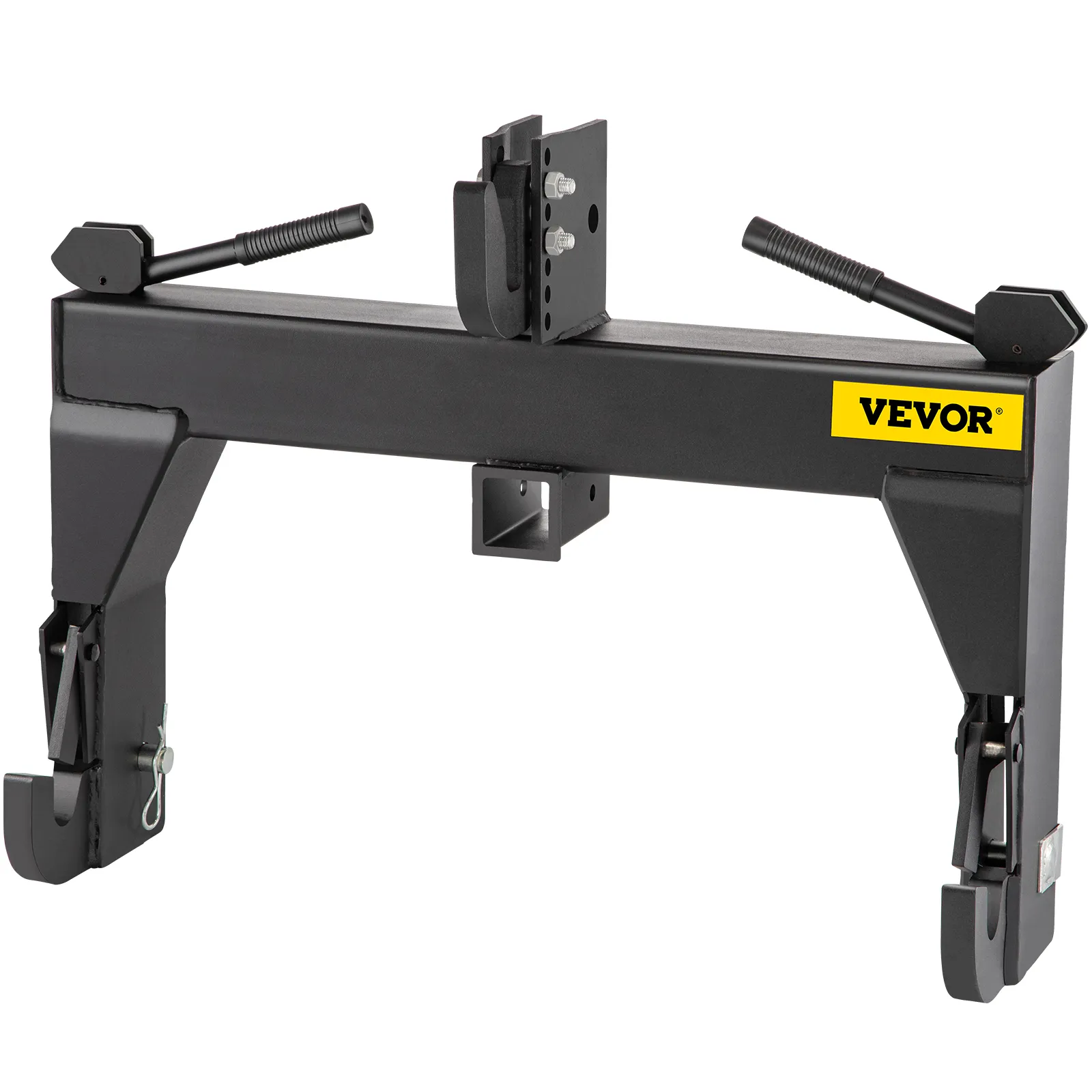 VEVOR 3-point quick hitch in durable steel construction with two release handles.