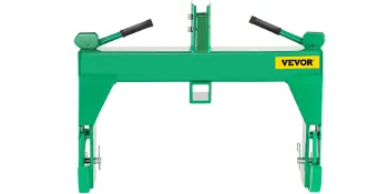 green VEVOR 3-point quick hitch with handles and a central frame.