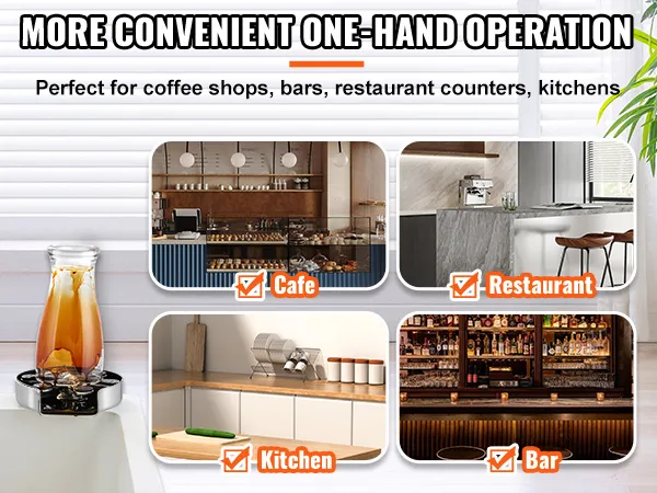 VEVOR Gläserspüler für die bequeme Einhandbedienung in Cafés, Restaurants, Küchen und Bars.