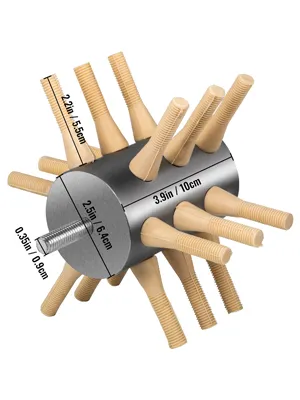 VEVOR chicken plucker with rubber fingers and metal shaft, dimensions labeled.
