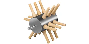 metal cylinder with beige rubber fingers for VEVOR chicken plucker.