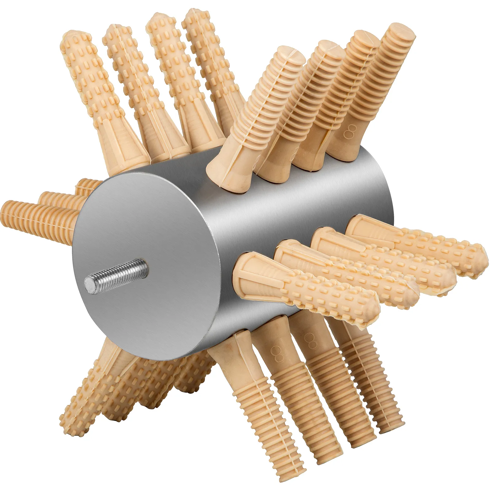 metal cylinder with beige rubber fingers attached for the VEVOR chicken plucker.