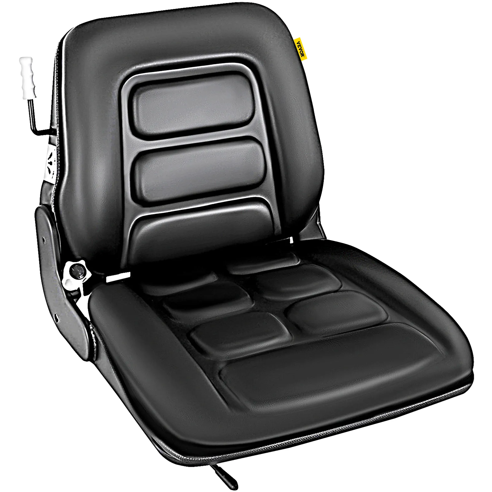 Asiento para carretilla elevadora VEVOR con acolchado acolchado negro y palanca de respaldo ajustable
