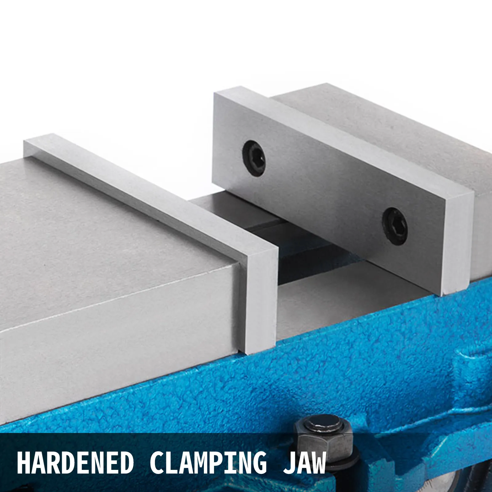 VEVOR milling vise with hardened clamping jaw in blue finish