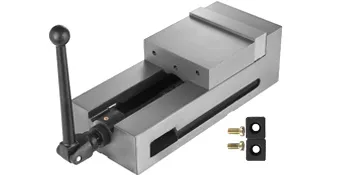 VEVOR milling vice with adjustable handle and included mounting accessories.