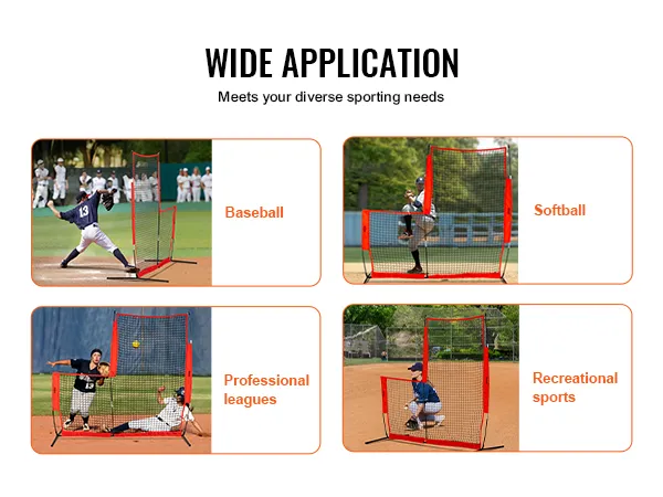 VEVOR baseball safety screen for baseball, softball, professional leagues, and recreational sports.