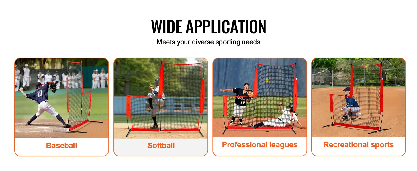 VEVOR baseball safety screen for baseball, softball, professional leagues, and recreational sports.