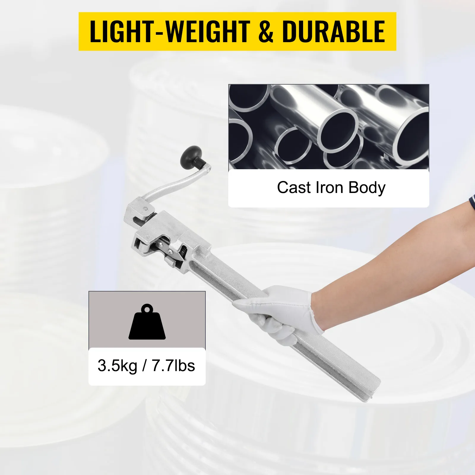 Abrelatas comercial VEVOR, ligero, duradero, cuerpo de hierro fundido, 3,5 kg / 7,7 lbs.