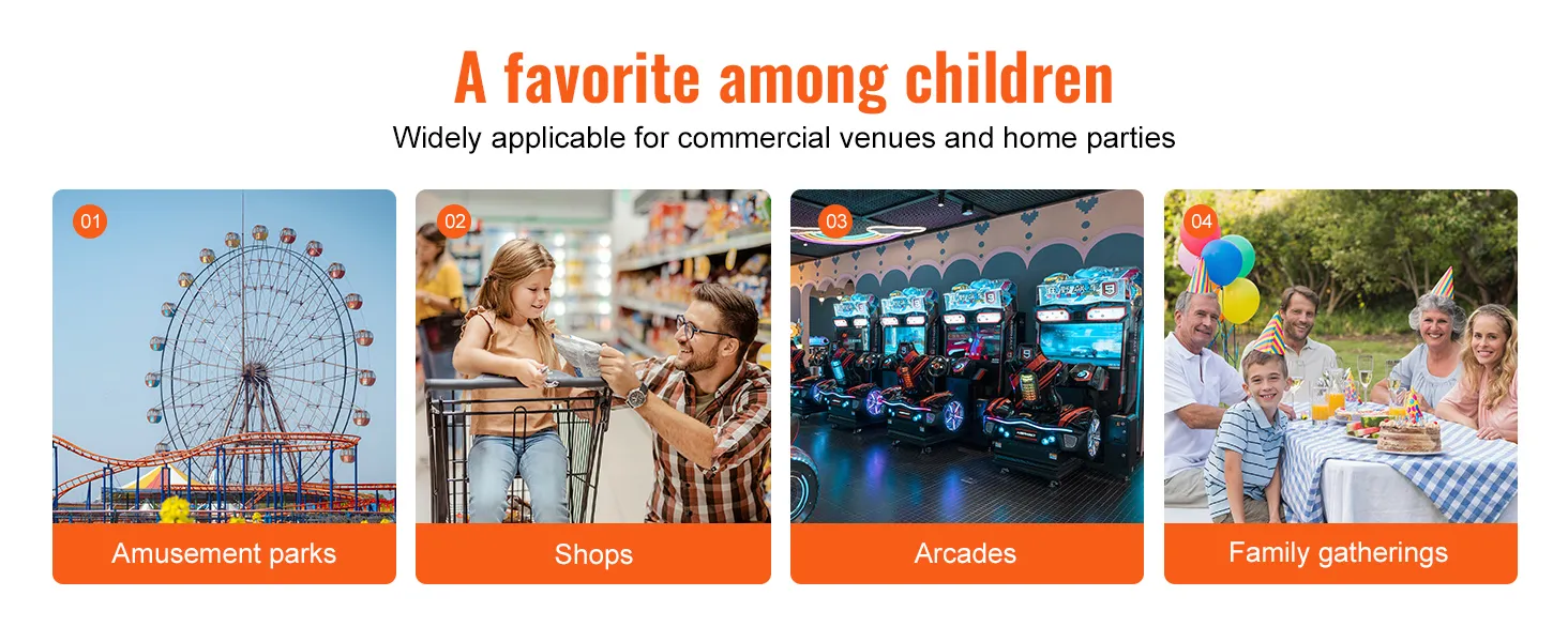 Máquina de chicles VEVOR: ideal para parques de atracciones, tiendas, salas de juegos y reuniones familiares.