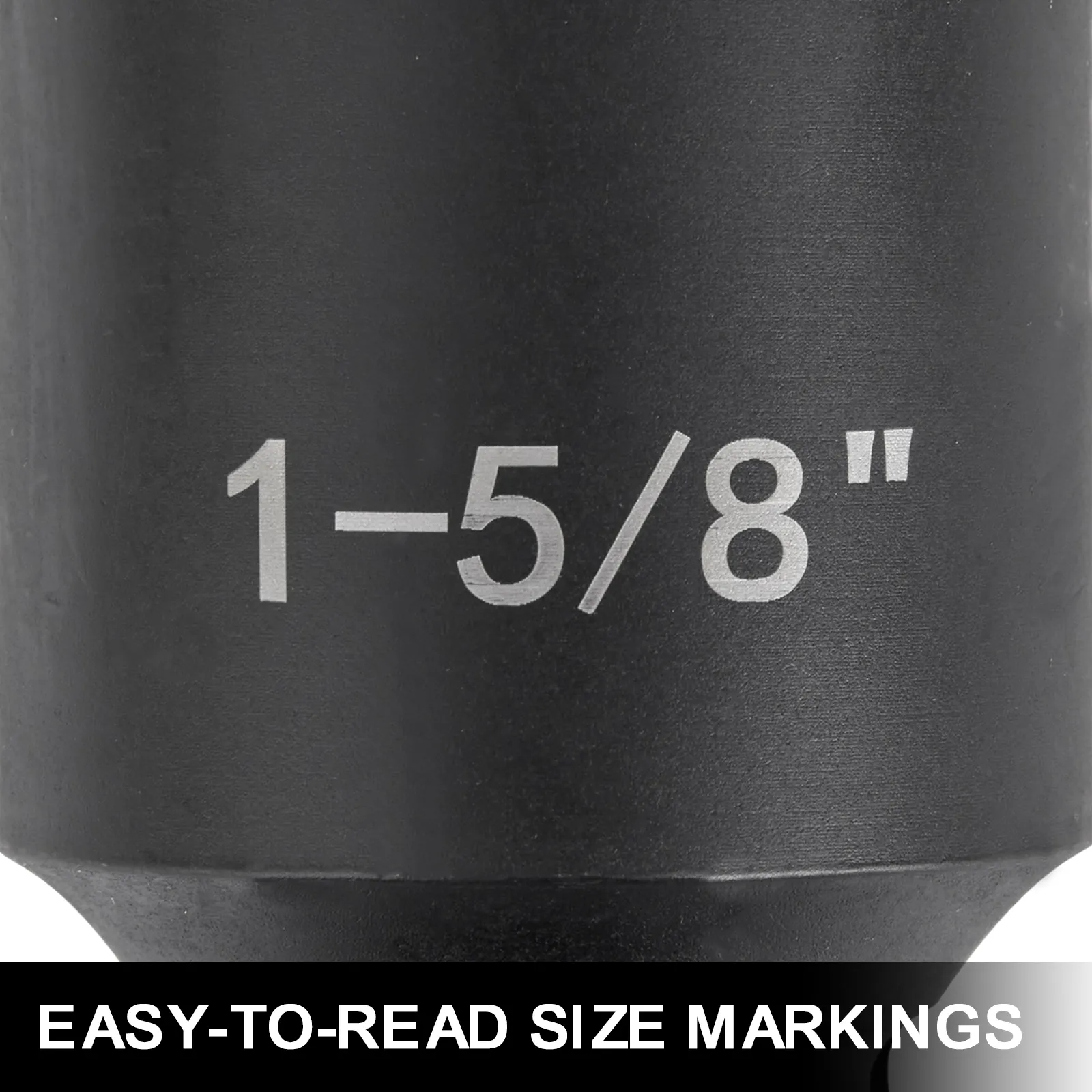 VEVOR impact socket set with easy-to-read 1-5/8" size markings.