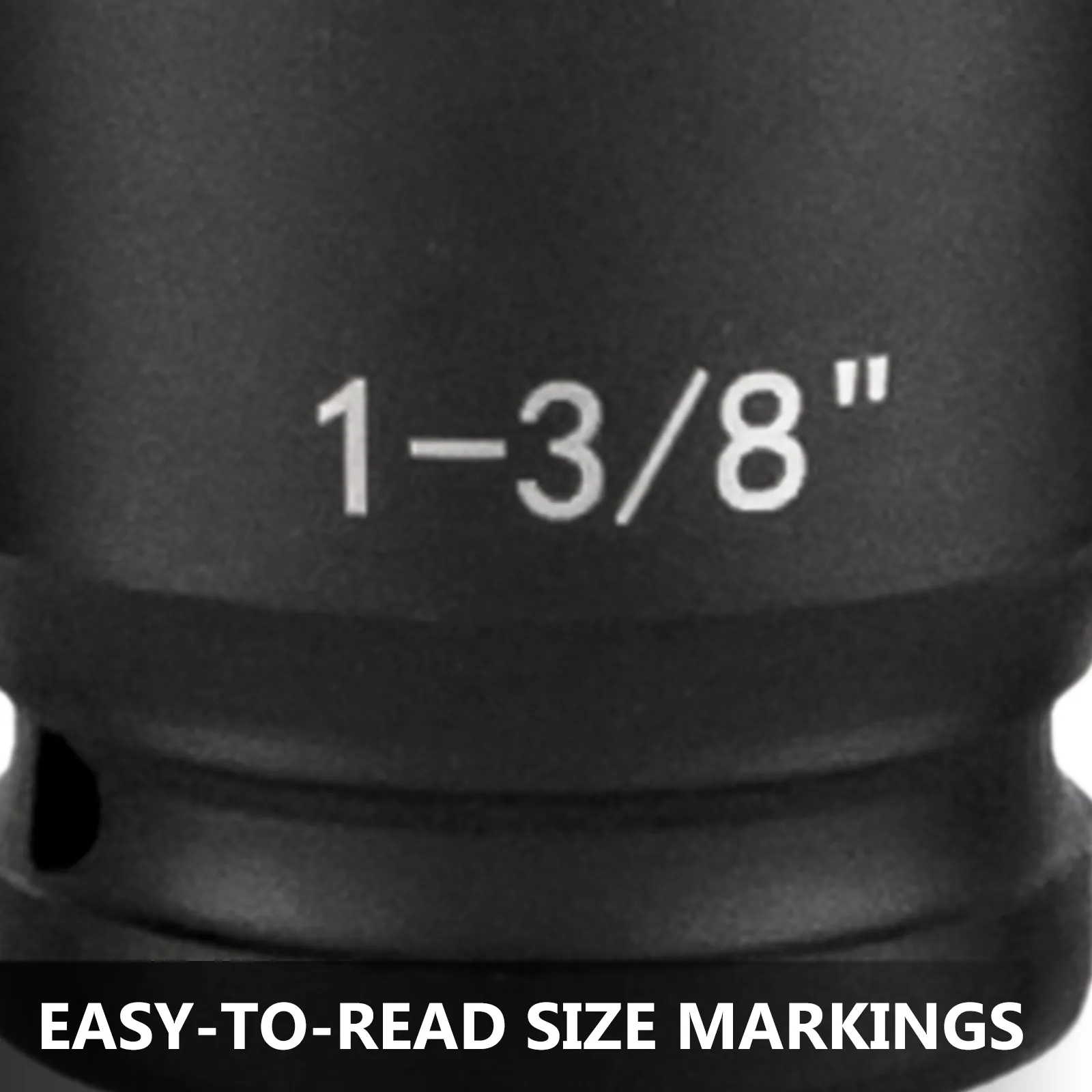 VEVOR impact socket set with easy-to-read 1-3/8" size markings.