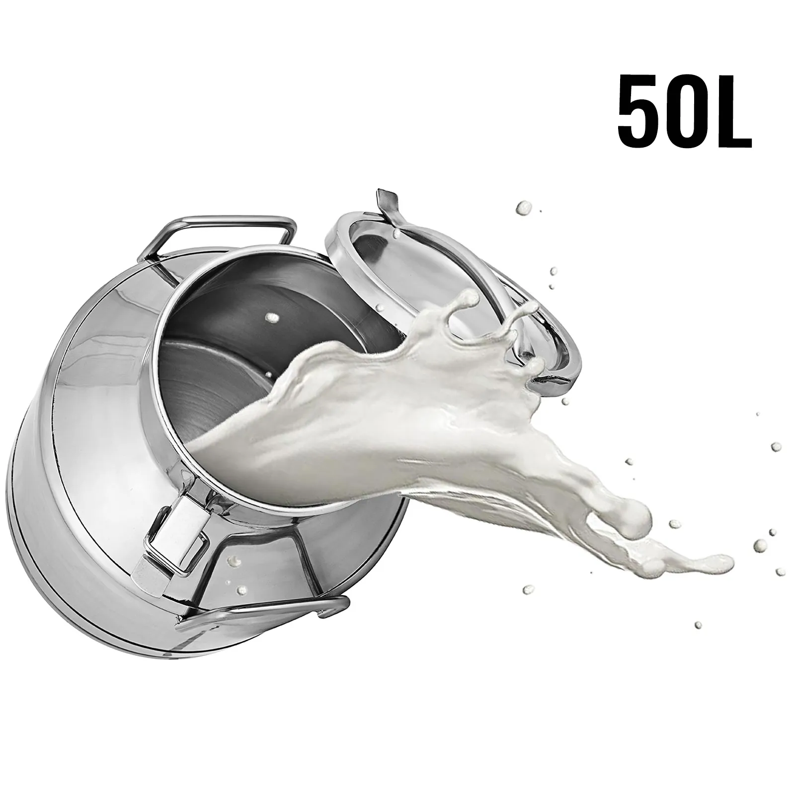 Bidone per il latte in acciaio inox VEVOR con capacità di 50 litri.