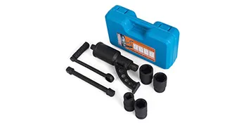 VEVOR torque multiplier wrench, blue case, handle, four sockets, and extension bars.