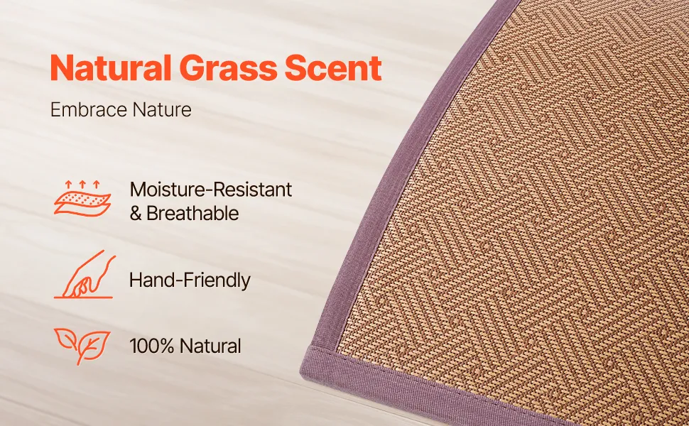 KITBRHOME Tatami Mat (Queen 80" X 60" X 0.5"), Japanese Traditional Tatami Mattress, Natural Rush Grass Floor Mat For Sleeping, Sitting, Yoga, Relaxing