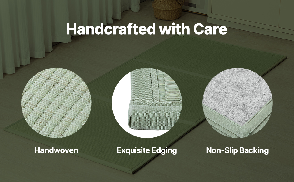 VEVOR Japanese Tatami Mat, Twin Size Foldable Japanese Tatami