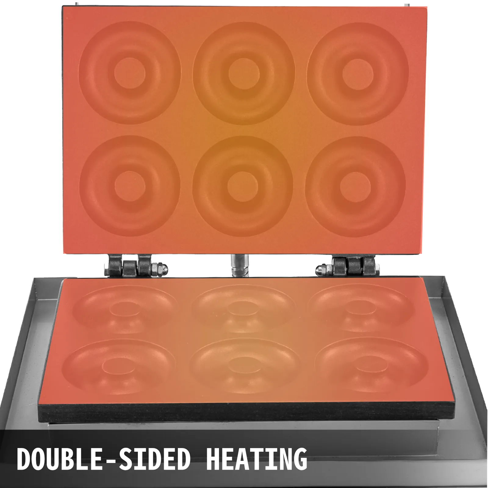 VEVOR Waffel-Donut-Maschine mit doppelseitiger Heizung für gleichmäßiges Backen.