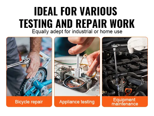 Juego de vasos VEVOR utilizado para reparación de bicicletas, pruebas de electrodomésticos y mantenimiento de equipos en el hogar o el lugar de trabajo.