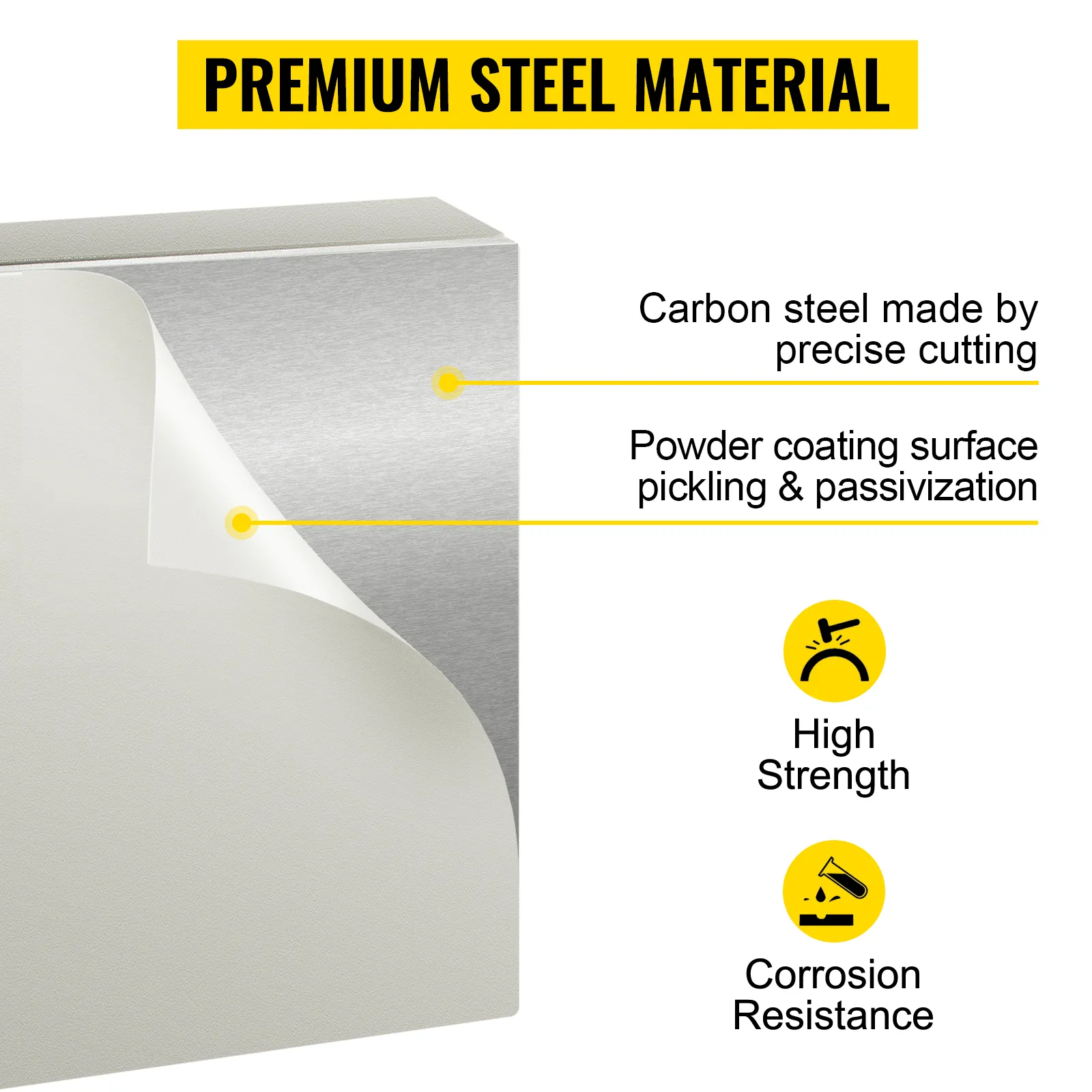 Caja eléctrica VEVOR fabricada en acero al carbono de primera calidad, recubierta de polvo para una alta resistencia y resistencia a la corrosión.