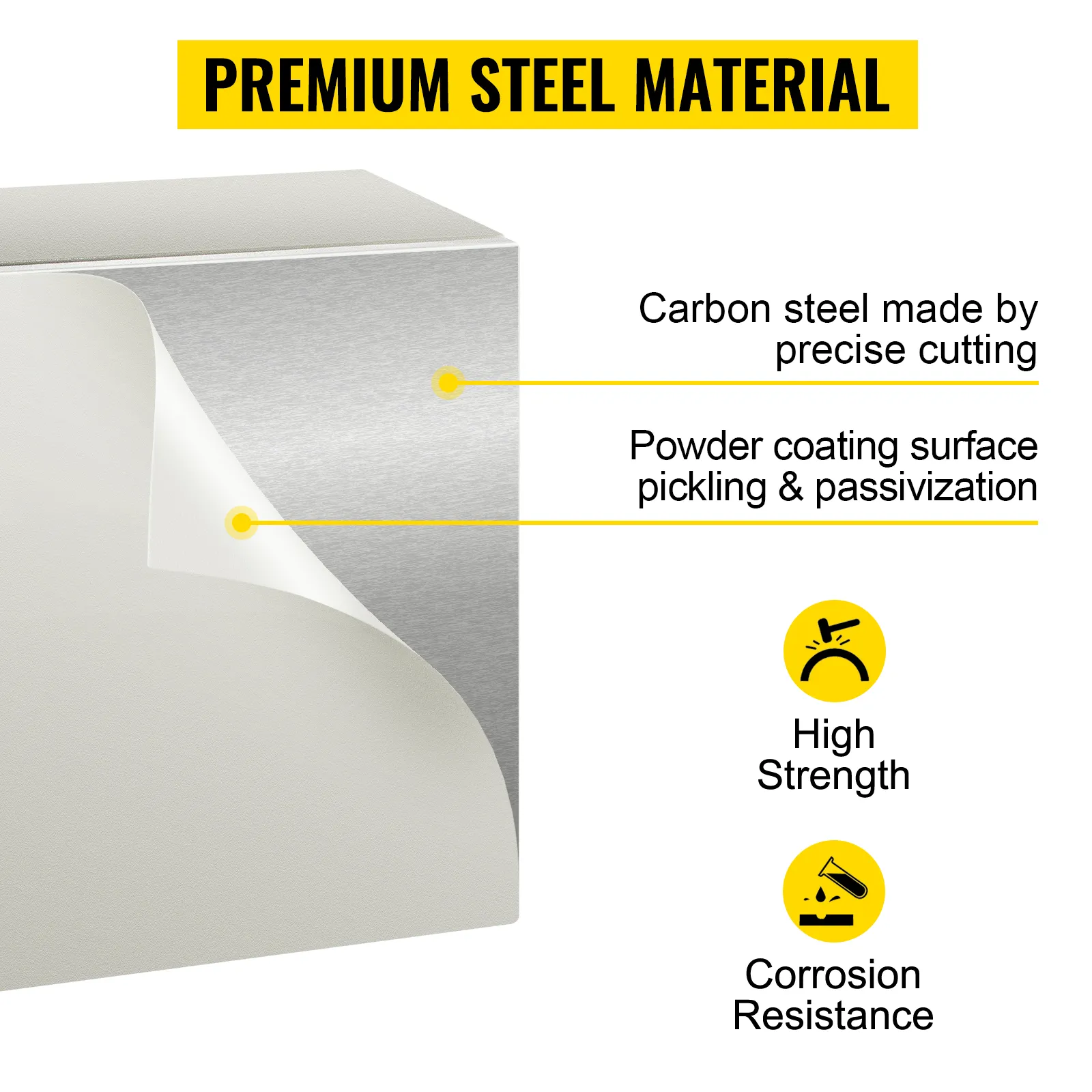 Caja eléctrica VEVOR con acero al carbono, recubrimiento en polvo, alta resistencia y resistencia a la corrosión.