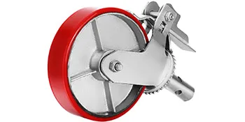 Ruedas de andamio VEVOR de color rojo con estructura metálica.