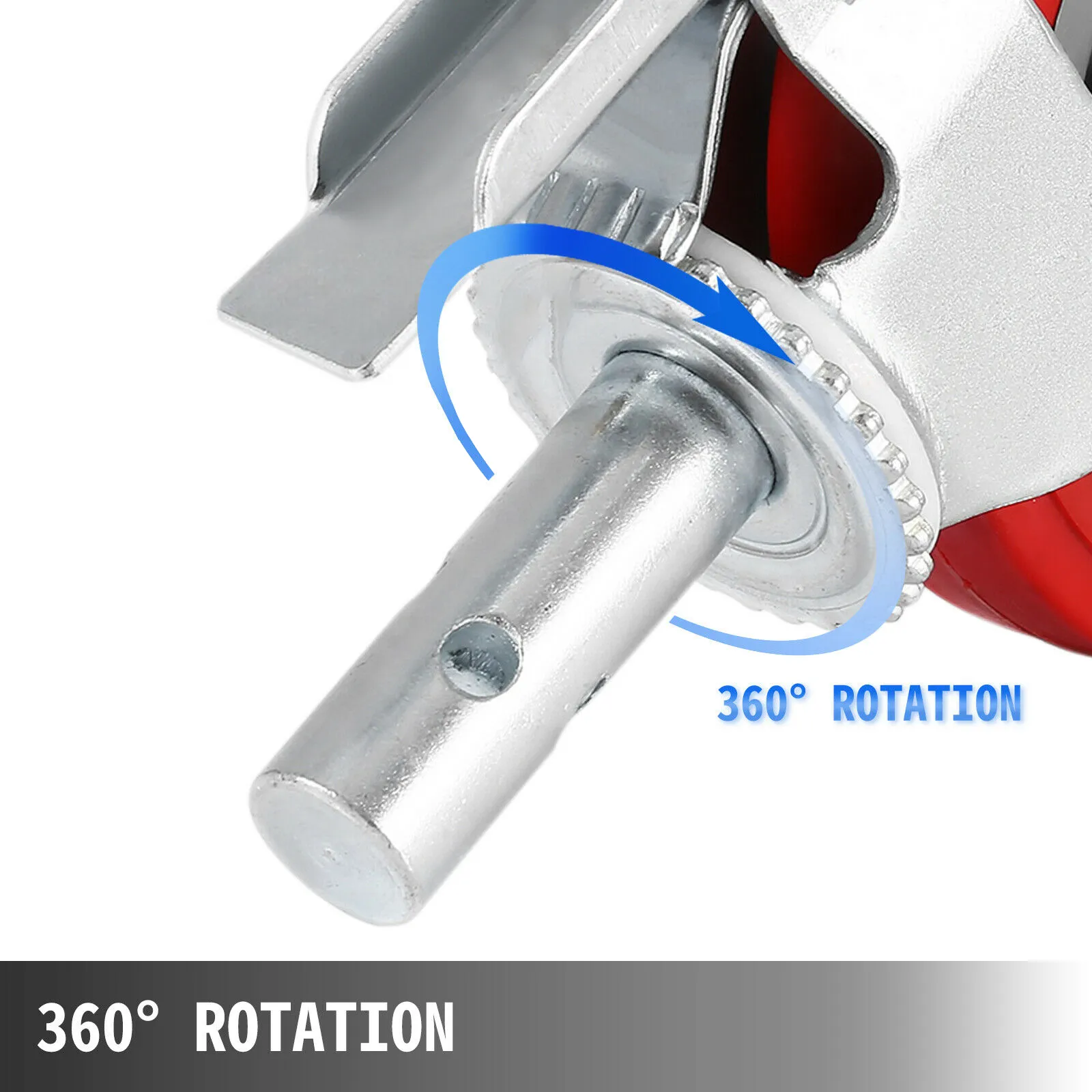 Ruedas para andamios VEVOR con rotación de 360° y estructura metálica robusta.