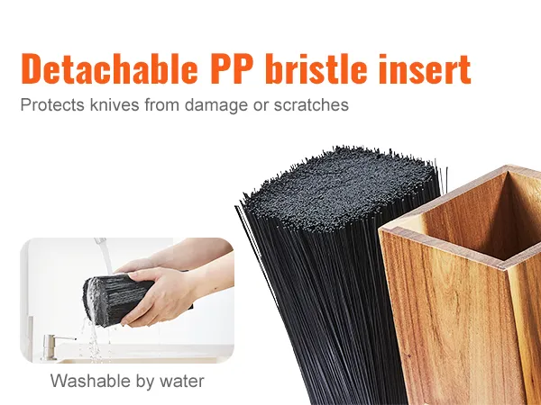 detachable pp bristle insert for VEVOR knife holder, protects knives, washable by water.