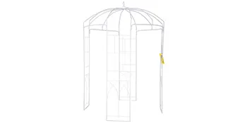 VEVOR garden arbor with intricate metal framework and dome-shaped top.