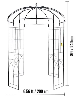 VEVOR-Gartenlaube, 2,44 m hoch, 1,67 m breit, Metallrahmenkonstruktion.