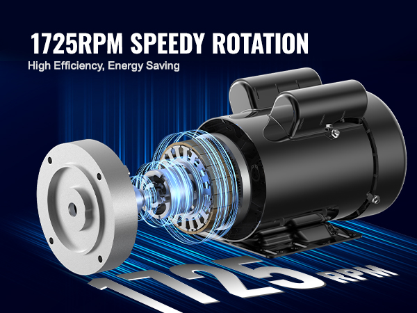 【2hp】DC VEVOR 2HP Electric Motor 1725RPM AC 115V/230V 56C Frame 1