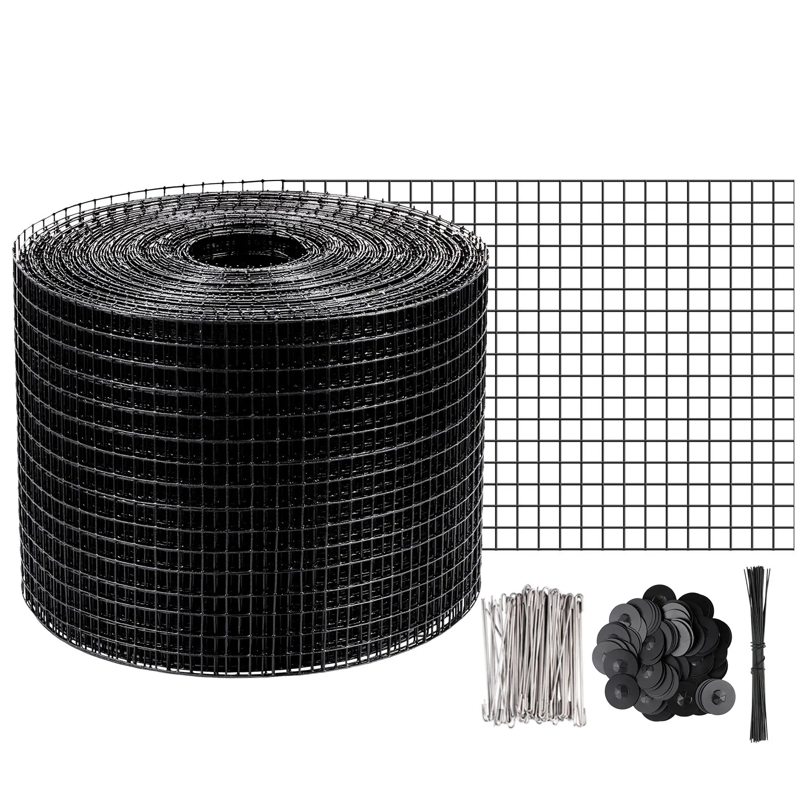 VEVOR solar panel guard with mesh roll, cable ties, and mounting clips.