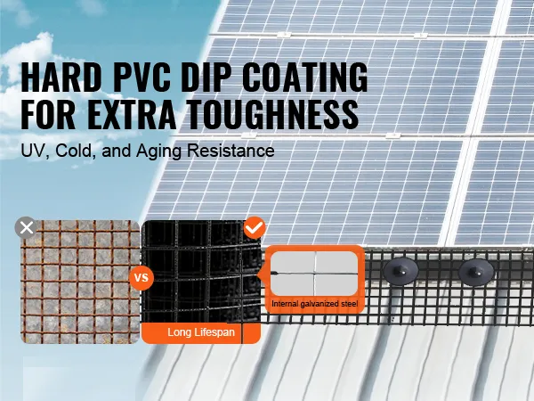 hard pvc dip coating for VEVOR solar panel bird guard, uv and aging resistance, long lifespan.