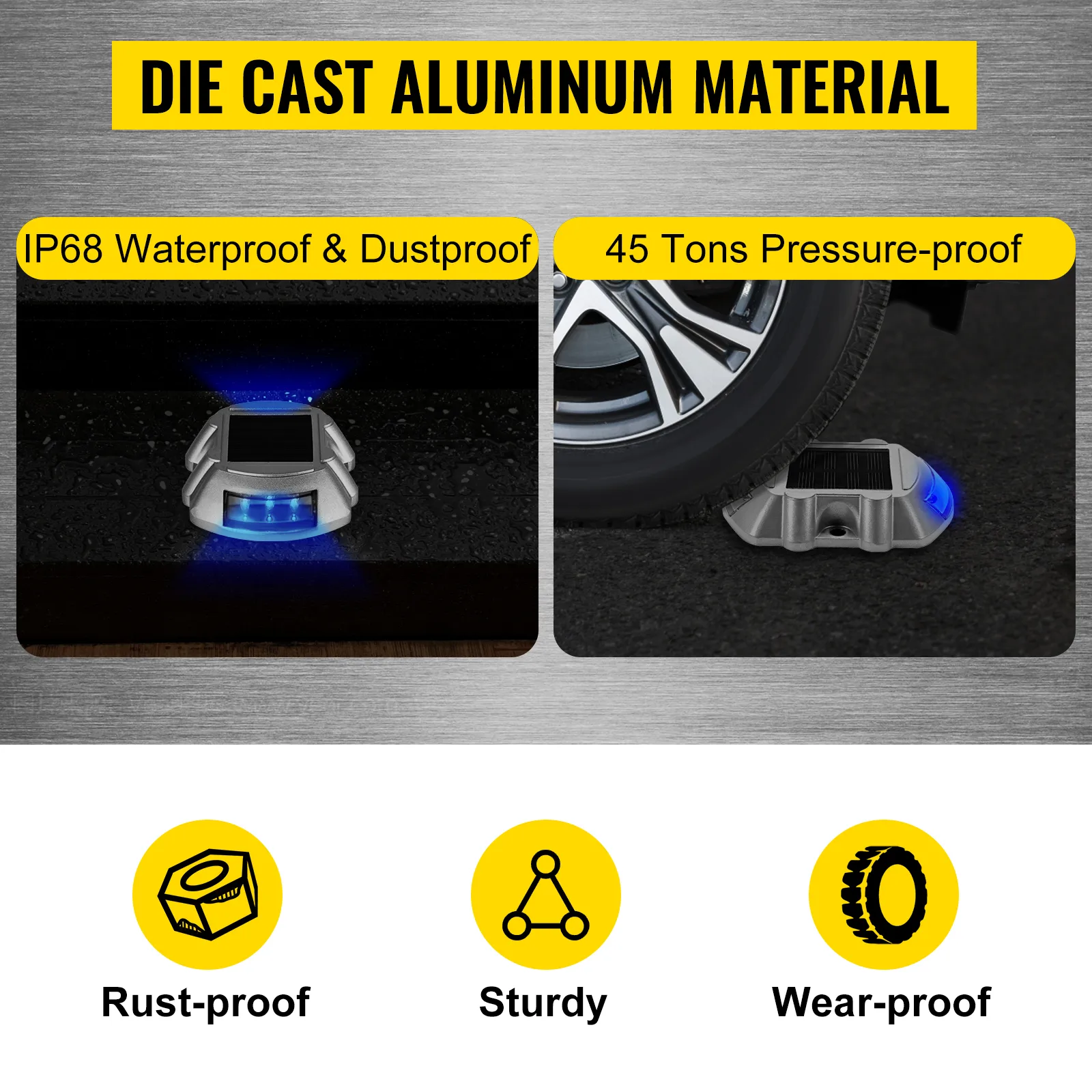 Luces de entrada solares VEVOR, aluminio fundido a presión, a prueba de óxido, resistentes, resistentes al desgaste, ip68.