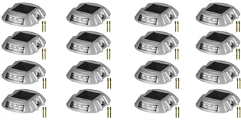 VEVOR solar driveway lights set of 16 with mounting screws, arranged in rows.