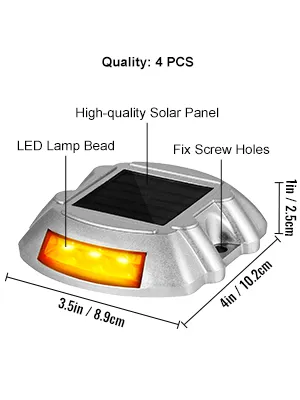 Luces de entrada solares VEVOR con lámparas LED y panel solar de alta calidad, 4 piezas.