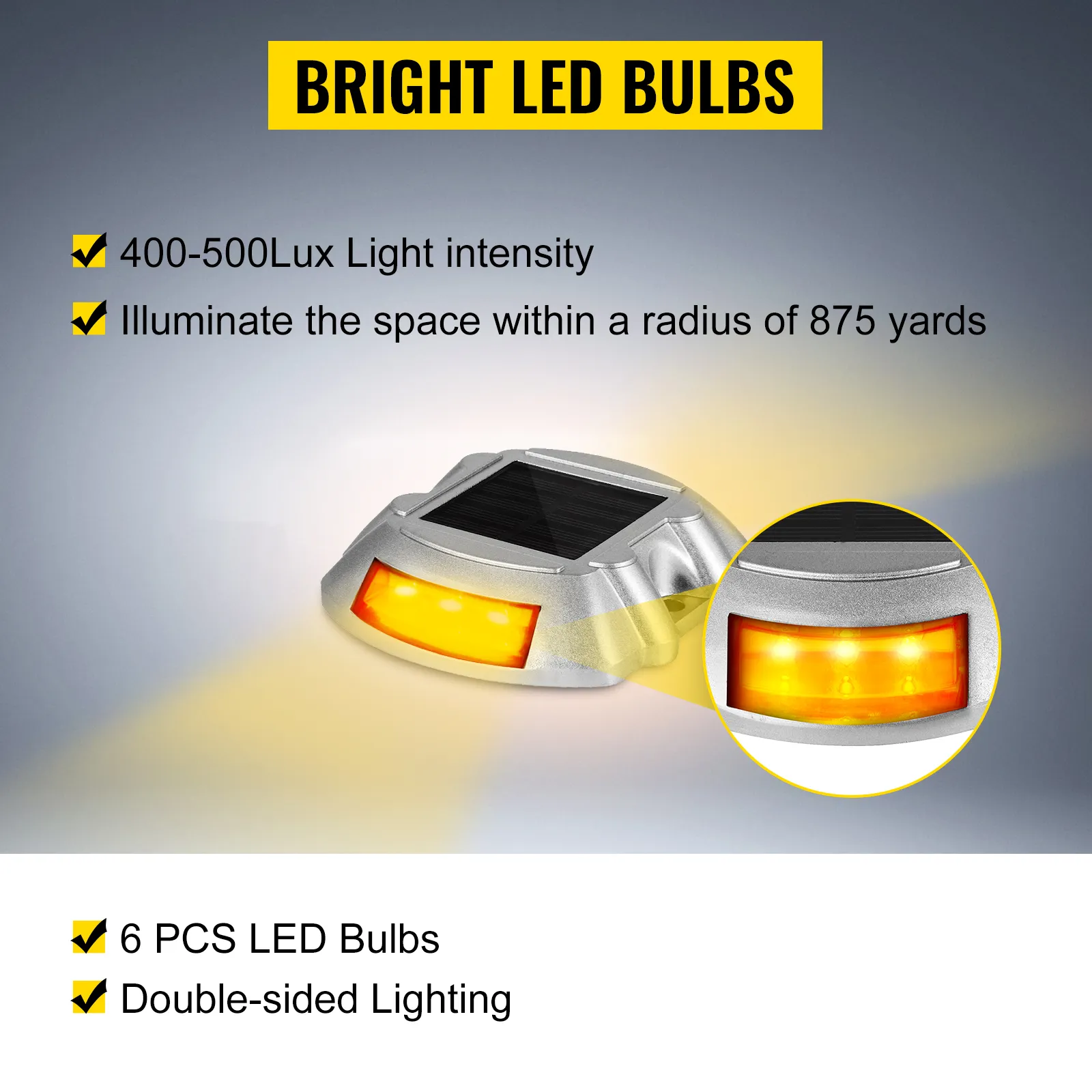 Luces de entrada solares VEVOR con bombillas LED brillantes e iluminación de doble cara.