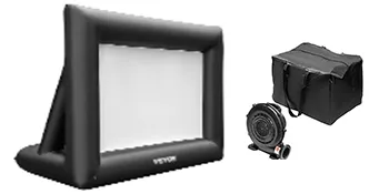 Pantalla de cine inflable VEVOR con bomba de aire y bolsa de transporte. Perfecto para películas al aire libre.