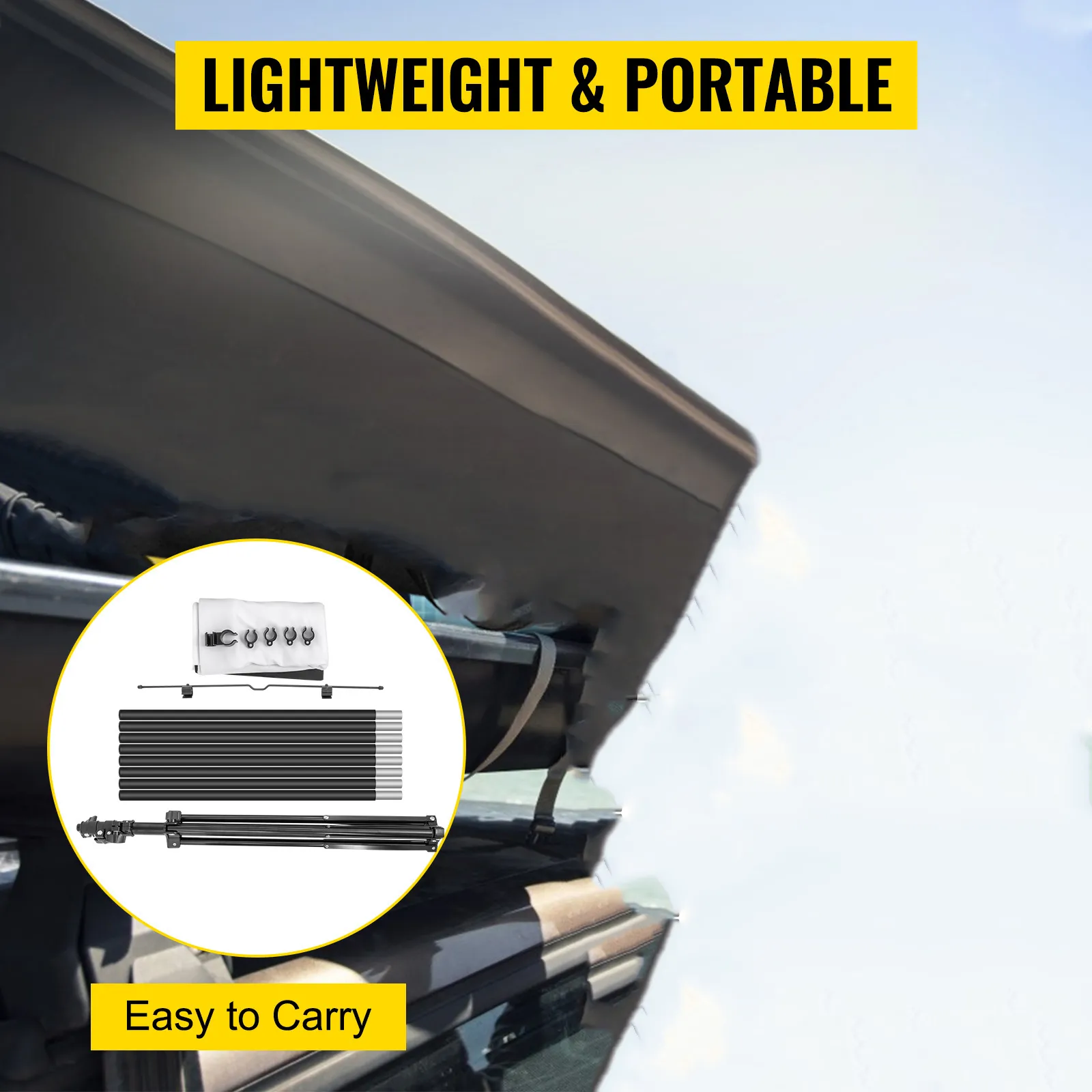VEVOR tripod projector screen easy to carry, lightweight, and portable with a carrying case.