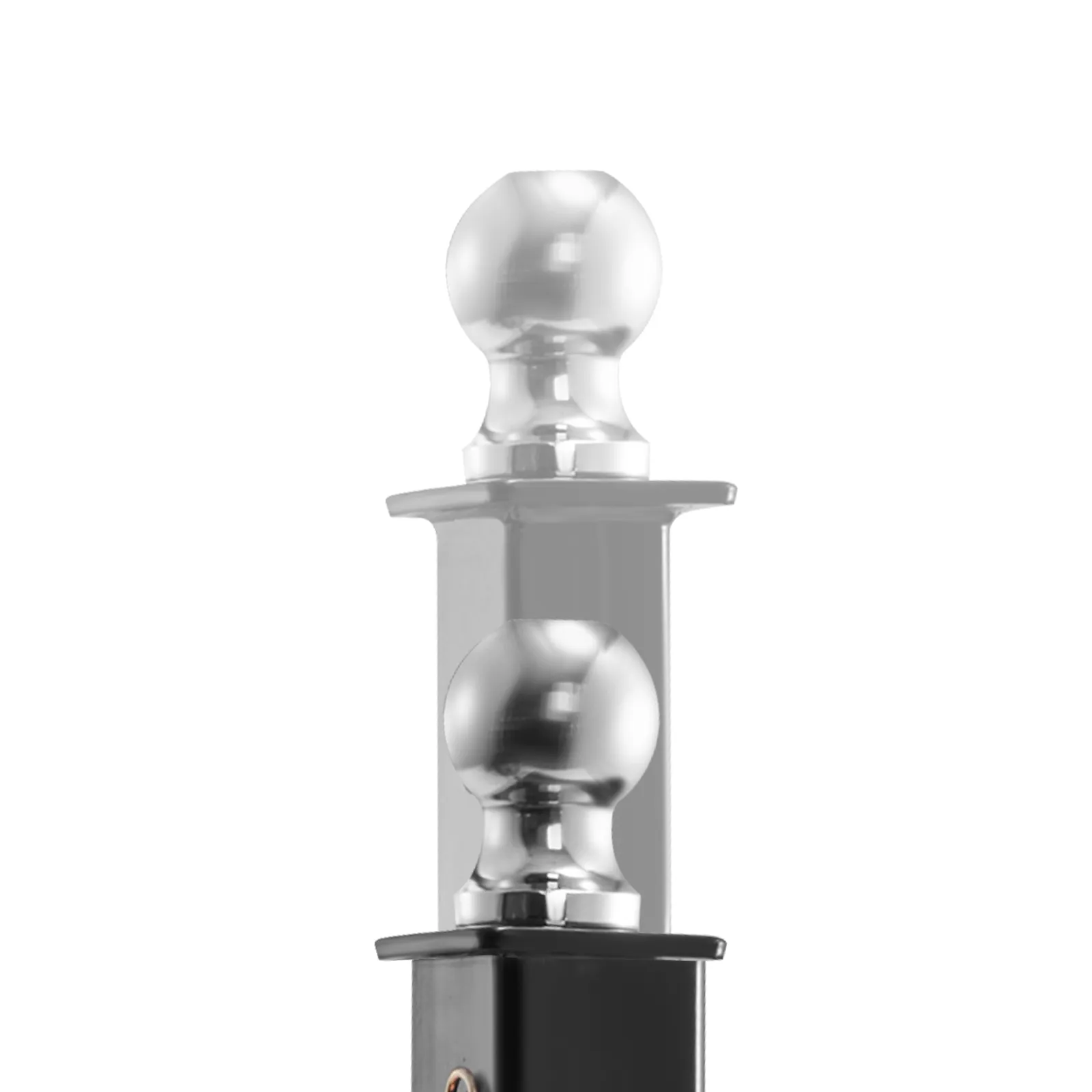 Enganche cromado para remolque VEVOR con diseño de doble bola apilada, elegante y duradero para uso intensivo.