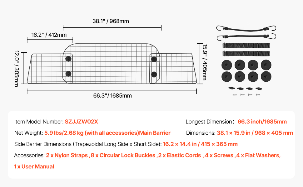 Barrière De Voiture Pour Chien Réglable 97,2-156,5 Cm - Grille Métallique Robuste Pour Siège Arrière - Universelle SUV, Berline, Camionnette - 14