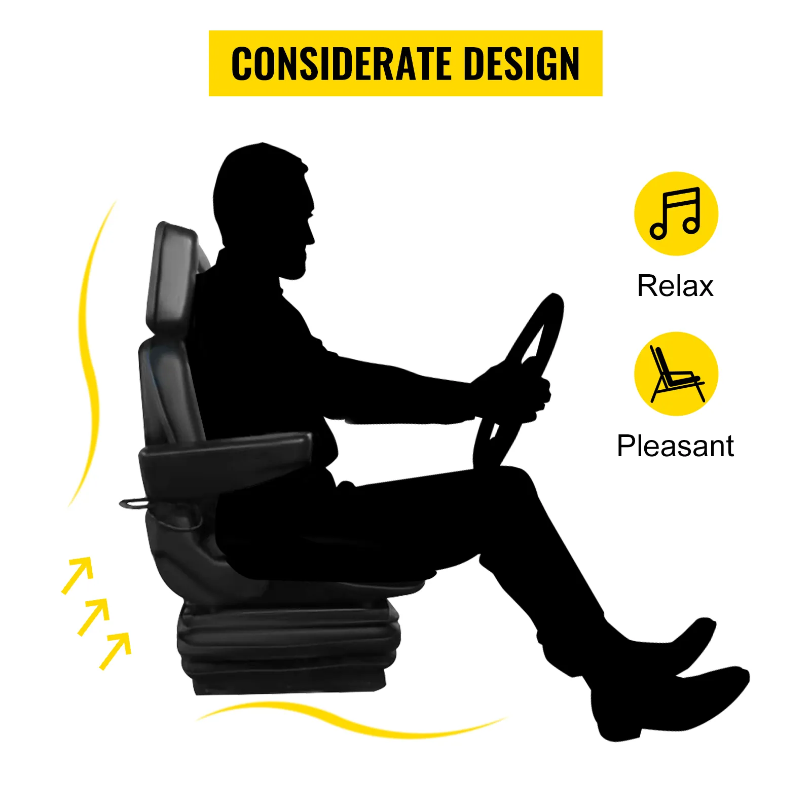 VEVOR forklift seat ensures a relaxed and pleasant driving experience.