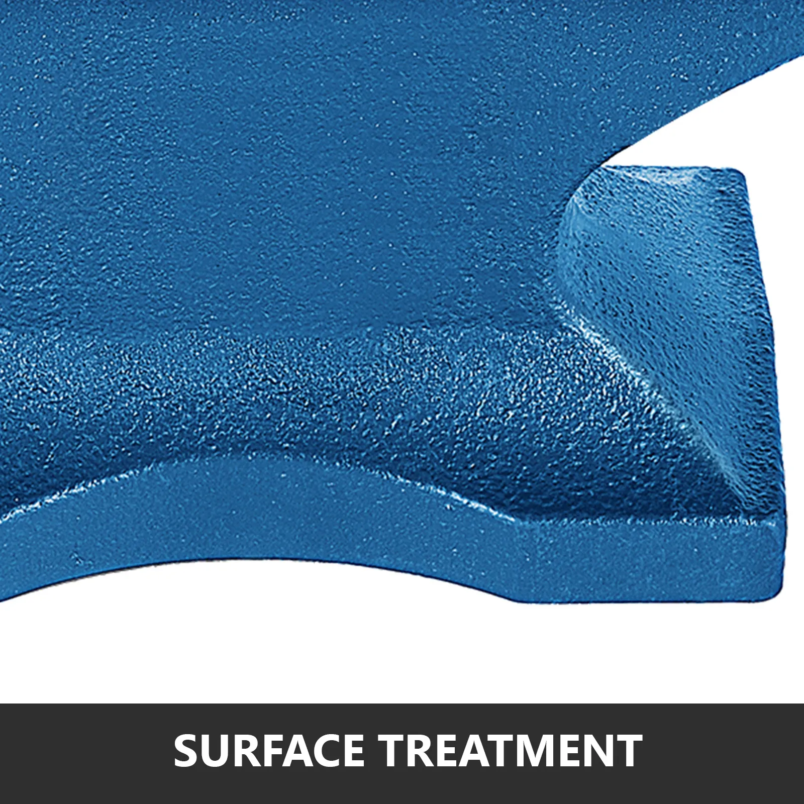 close-up of VEVOR anvil with blue surface treatment.