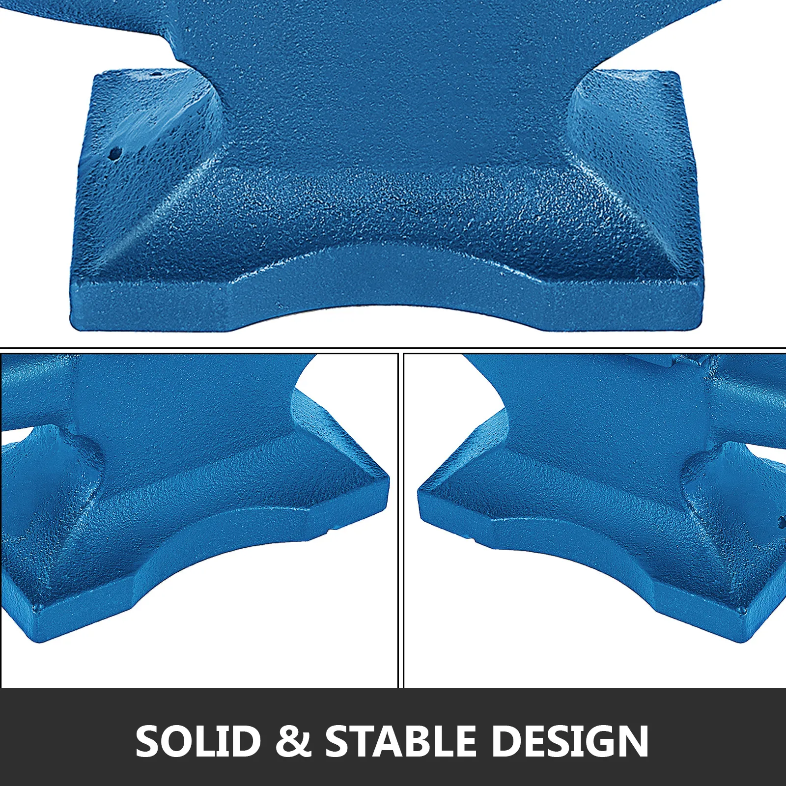 VEVOR blacksmith anvil solid and stable blue base design.