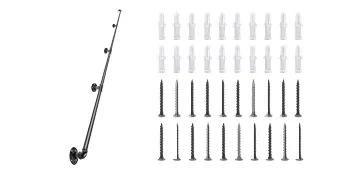 VEVOR-Treppenhandlauf aus Rohr mit Montagezubehör einschließlich Schrauben und Wandankern.