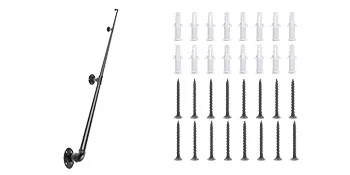 Pasamanos de escalera de tubo VEVOR con kit de tornillos y anclajes de pared.