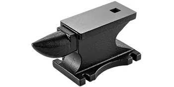 aambeeld van zwart VEVOR gietijzer met vierkant, stevig gat en afgeronde hoorn.