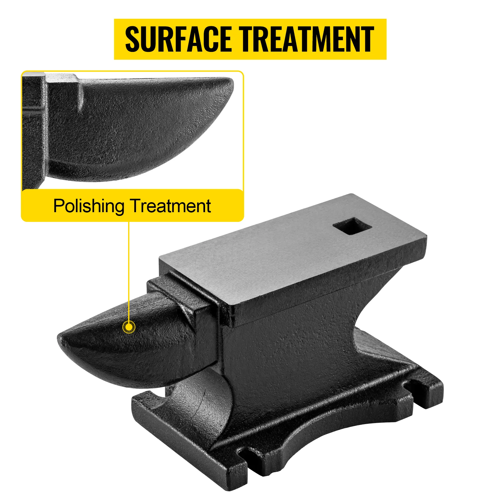 VEVOR gietijzeren aambeeld met oppervlaktepolijstbehandeling.